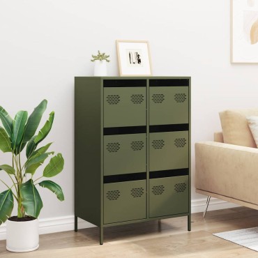 vidaXL Ντουλάπι Πράσινο Λαδί 68x39x101,5cm από Ατσάλι 1 τεμ.