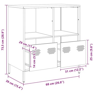 vidaXL Ντουλάπι Λευκό 68x39x73,5cm από Χάλυβα Ψυχρής Έλασης 1 τεμ.