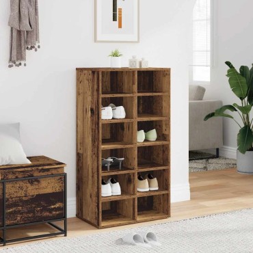 vidaXL Παπουτσοθήκη Παλιό Ξύλο Δρυς 54x34x100,5cm Επεξεργασμένο Ξύλο