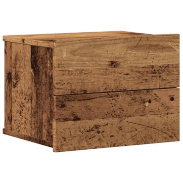 vidaXL Κομοδίνο Επιτοίχιο Όψη Παλαιού Ξύλου 40x32x30cm 1 τεμ.