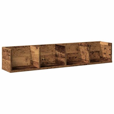 vidaXL Ράφι Τοίχου για CD Παλιό Ξύλο 100x18x18cm από Μοριοσανίδα 1 τεμ.