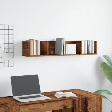 vidaXL Ράφι Τοίχου για CD Παλιό Ξύλο 100x18x18cm από Μοριοσανίδα 1 τεμ.