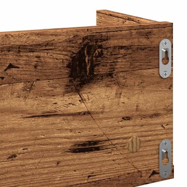 vidaXL Ράφι Τοίχου για CD Παλιό Ξύλο 100x18x18cm από Μοριοσανίδα 1 τεμ.