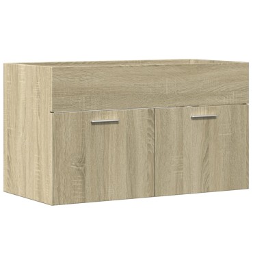 vidaXL Ντουλάπι Νιπτήρα Μπάνιου Sonoma Δρυς 90x38,5x46cm Επεξ. Ξύλο 1 τεμ.
