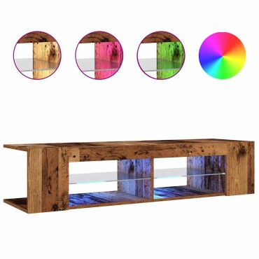 vidaXL Έπιπλο Τηλεόρασης LED Όψη Παλαιού Ξύλου 135x39x30cmΕπεξ. Ξύλο