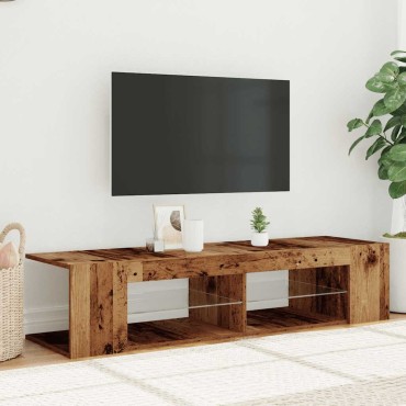 vidaXL Έπιπλο Τηλεόρασης LED Όψη Παλαιού Ξύλου 135x39x30cmΕπεξ. Ξύλο