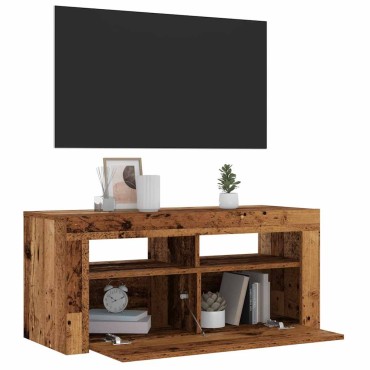 vidaXL Έπιπλο Τηλεόρασης LED Όψη Παλαιού Ξύλου 90x35x40cm Επεξ. Ξύλο