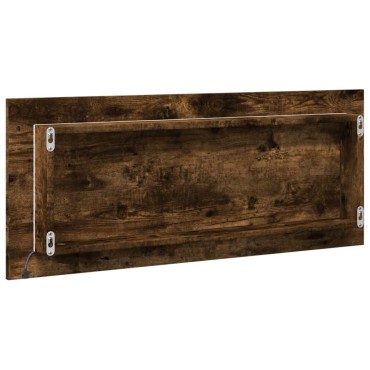 vidaXL LED Καθρέφτης Μπάνιου Καπνιστή Δρυς 100x8,5x37cm Επεξεργ. Ξύλο
