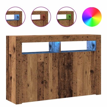 vidaXL Ντουλάπι με LED Όψη Παλαιού Ξύλου 115,5x30x75cm Επεξ. Ξύλο 1 τεμ.