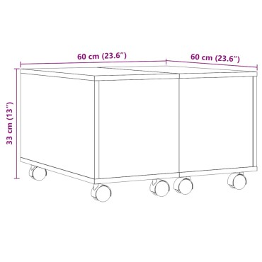 vidaXL Τραπεζάκι Σαλονιού Παλιό Ξύλο 60x60x38cm από Μοριοσανίδα 1 τεμ.