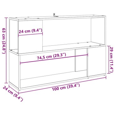 vidaXL Βιβλιοθήκη Παλιό Ξύλο 100x24x63cm από Μοριοσανίδα 1 τεμ.