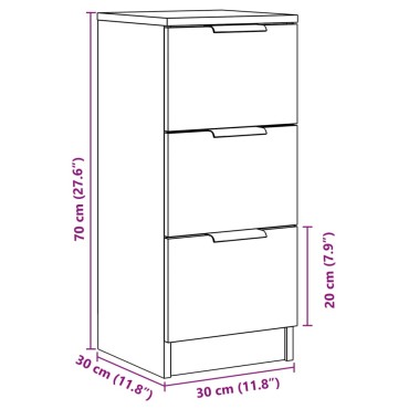 vidaXL Ντουλάπι Παλιό Ξύλο 30x30x70cm από Επεξεργασμένο Ξύλο 1 τεμ.