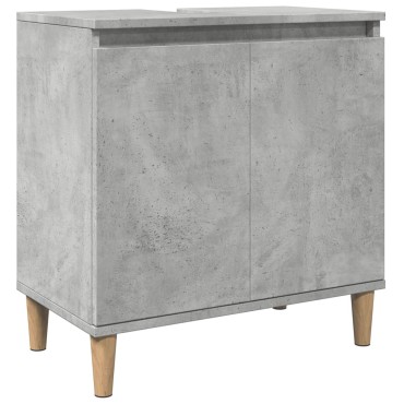 vidaXL Ντουλάπι Νιπτήρα Γκρι Σκυρ. 58x33x60cm Επεξεργασμένο Ξύλο 1 τεμ.
