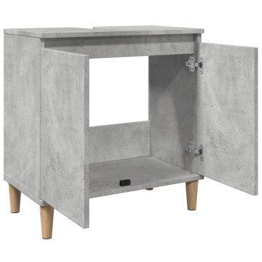 vidaXL Ντουλάπι Νιπτήρα Γκρι Σκυρ. 58x33x60cm Επεξεργασμένο Ξύλο 1 τεμ.