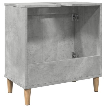 vidaXL Ντουλάπι Νιπτήρα Γκρι Σκυρ. 58x33x60cm Επεξεργασμένο Ξύλο 1 τεμ.