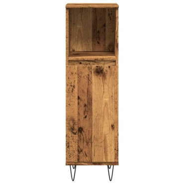 vidaXL Ντουλάπι μπάνιου Παλιό ξύλο 30x30x100cm Κατασκευασμένο ξύλο