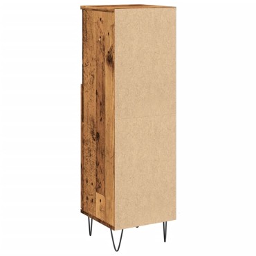 vidaXL Ντουλάπι μπάνιου Παλιό ξύλο 30x30x100cm Κατασκευασμένο ξύλο