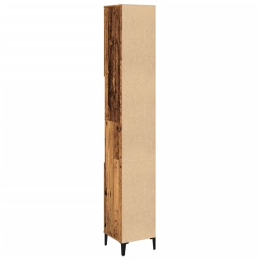 vidaXL Ντουλάπι μπάνιου Παλιό ξύλο 30x30x190cm Κατασκευασμένο ξύλο 1 τεμ.