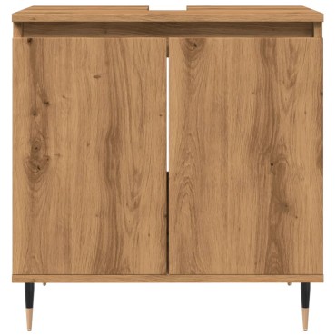 vidaXL Ντουλάπι μπάνιου Δρυς τεχνίτης 58x33x60cm Κατασκευασμένο ξύλο