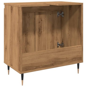 vidaXL Ντουλάπι μπάνιου Δρυς τεχνίτης 58x33x60cm Κατασκευασμένο ξύλο