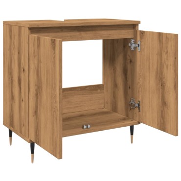 vidaXL Ντουλάπι μπάνιου Δρυς τεχνίτης 58x33x60cm Κατασκευασμένο ξύλο