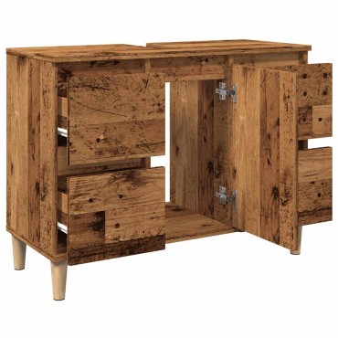 vidaXL Ντουλάπι νιπτήρα Παλιό ξύλο 80x33x60cm Κατασκευασμένο ξύλο 1 τεμ.