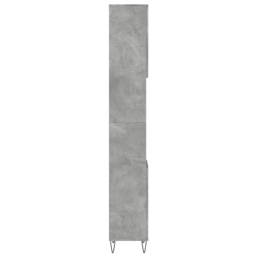 vidaXL Ντουλάπι Μπάνιου Γκρι Σκυροδέματος 30x30x190cm Επεξ. Ξύλο