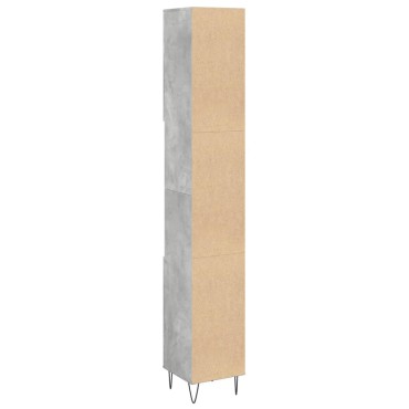 vidaXL Ντουλάπι Μπάνιου Γκρι Σκυροδέματος 30x30x190cm Επεξ. Ξύλο