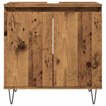 vidaXL Ντουλάπι μπάνιου Παλιό ξύλο 58x33x60cm Κατασκευασμένο ξύλο
