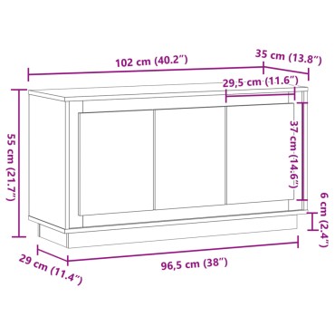 vidaXL Ντουλάπι Παλιό Ξύλο 102x35x55cm από Επεξεργασμένο Ξύλο 1 τεμ.
