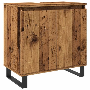 vidaXL Ντουλάπι μπάνιου Παλιό ξύλο 58x33x60cm Κατασκευασμένο ξύλο