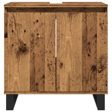 vidaXL Ντουλάπι μπάνιου Παλιό ξύλο 58x33x60cm Κατασκευασμένο ξύλο