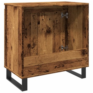 vidaXL Ντουλάπι μπάνιου Παλιό ξύλο 58x33x60cm Κατασκευασμένο ξύλο