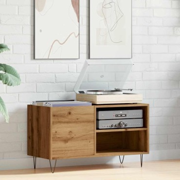 vidaXL Δισκοθήκη Δρυς τεχνίτης 84,5x38x48cm από Επεξεργασμένο Ξύλο