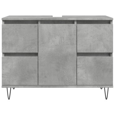 vidaXL Ντουλάπι Μπάνιου Γκρι Σκυροδέματος 80x33x60cm Επεξ. Ξύλο