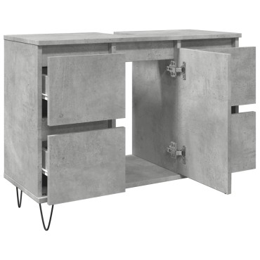 vidaXL Ντουλάπι Μπάνιου Γκρι Σκυροδέματος 80x33x60cm Επεξ. Ξύλο