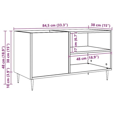 ντουλάπι δίσκων vidaXL Δρυς τεχνίτης 84,5x38x48cm Κατασκευασμένο ξύλο