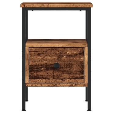 vidaXL ντουλάπι κομοδίνου Παλιό ξύλο 34x36x50cm Κατασκευασμένο ξύλο 1 τεμ.