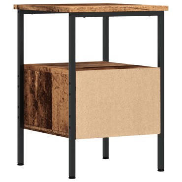 vidaXL ντουλάπι κομοδίνου Παλιό ξύλο 34x36x50cm Κατασκευασμένο ξύλο 1 τεμ.