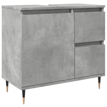 vidaXL Ντουλάπι Μπάνιου Γκρι Σκυροδέματος 65x33x60cm Επεξ. Ξύλο 1 τεμ.