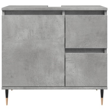 vidaXL Ντουλάπι Μπάνιου Γκρι Σκυροδέματος 65x33x60cm Επεξ. Ξύλο 1 τεμ.