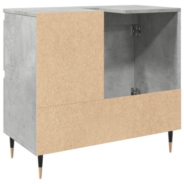 vidaXL Ντουλάπι Μπάνιου Γκρι Σκυροδέματος 65x33x60cm Επεξ. Ξύλο 1 τεμ.