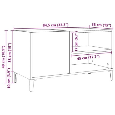 ντουλάπι δίσκων vidaXL Δρυς τεχνίτης 84,5x38x48cm Κατασκευασμένο ξύλο 1 τεμ.