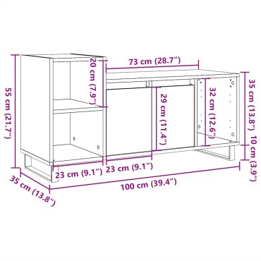 ντουλάπι τηλεόρασης vidaXL Παλιό ξύλο 100x35x55cm Κατασκευασμένο ξύλο