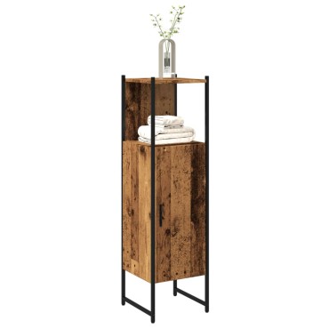 vidaXL Στήλη Μπάνιου Παλιό Ξύλο 33x33x120,5cm από Μοριοσανίδα