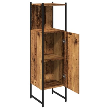 vidaXL Στήλη Μπάνιου Παλιό Ξύλο 33x33x120,5cm από Μοριοσανίδα