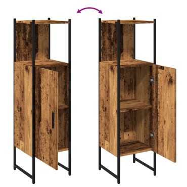 vidaXL Στήλη Μπάνιου Παλιό Ξύλο 33x33x120,5cm από Μοριοσανίδα