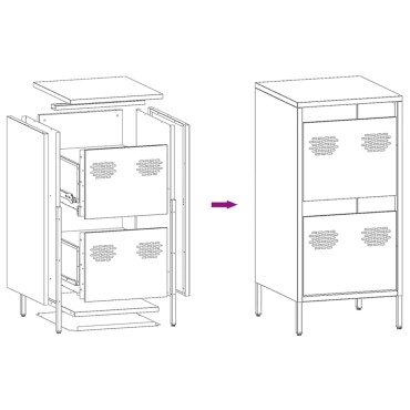 vidaXL Ντουλάπι Ροζ 35x39x73,5cm από Χάλυβα Ψυχρής Έλασης 1 τεμ.