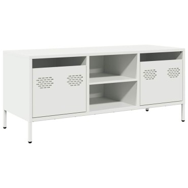 vidaXL Έπιπλο Τηλεόρασης Λευκό 101,5x39x43,5cm Ατσάλι Ψυχρής Έλασης
