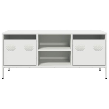 vidaXL Έπιπλο Τηλεόρασης Λευκό 101,5x39x43,5cm Ατσάλι Ψυχρής Έλασης
